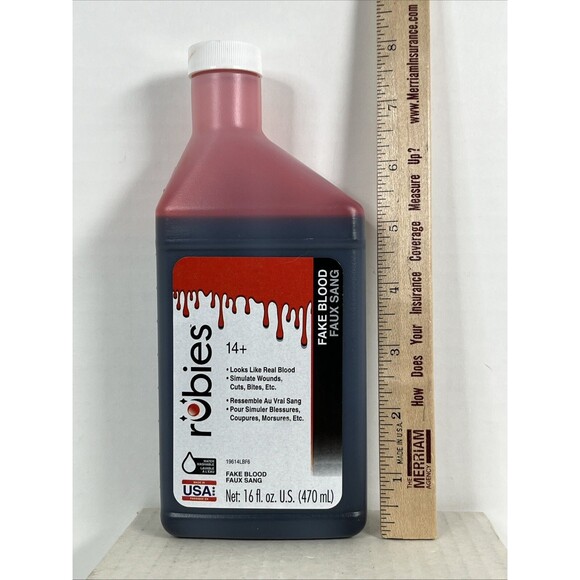 Fake Blood Pint Haunts Gore Props Gags Made in USA Rubies - Picture 7 of 7